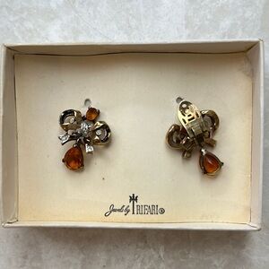 Trifari Gold and Silver Women's Earrings